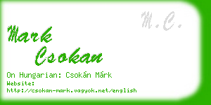 mark csokan business card